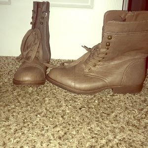 Gray  combat boots